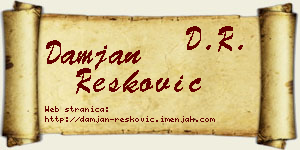 Damjan Resković vizit kartica